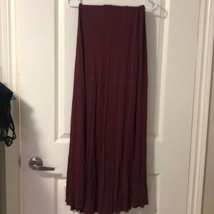 Maroon maxi skirts with slit on side
